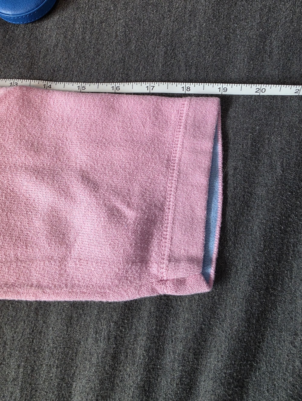 Pink Cashmere Blend Crewneck 3/4 Sleeve Lands' End Sweater - Picture 6 of 6